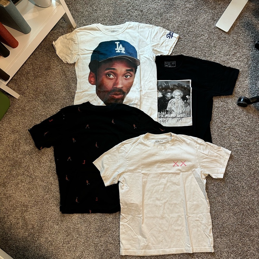 Men’s Streetwear Graphic Tee Bundle Size L - Kobe Bryant Dodgers, Jordan + more